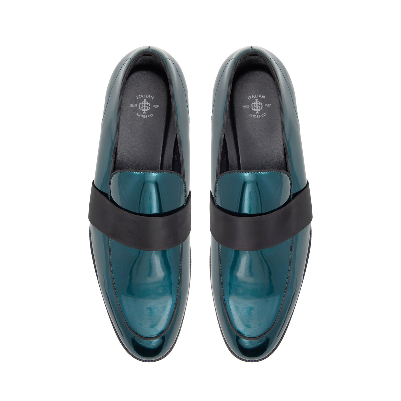 Turquoise Black Strap Loafers
