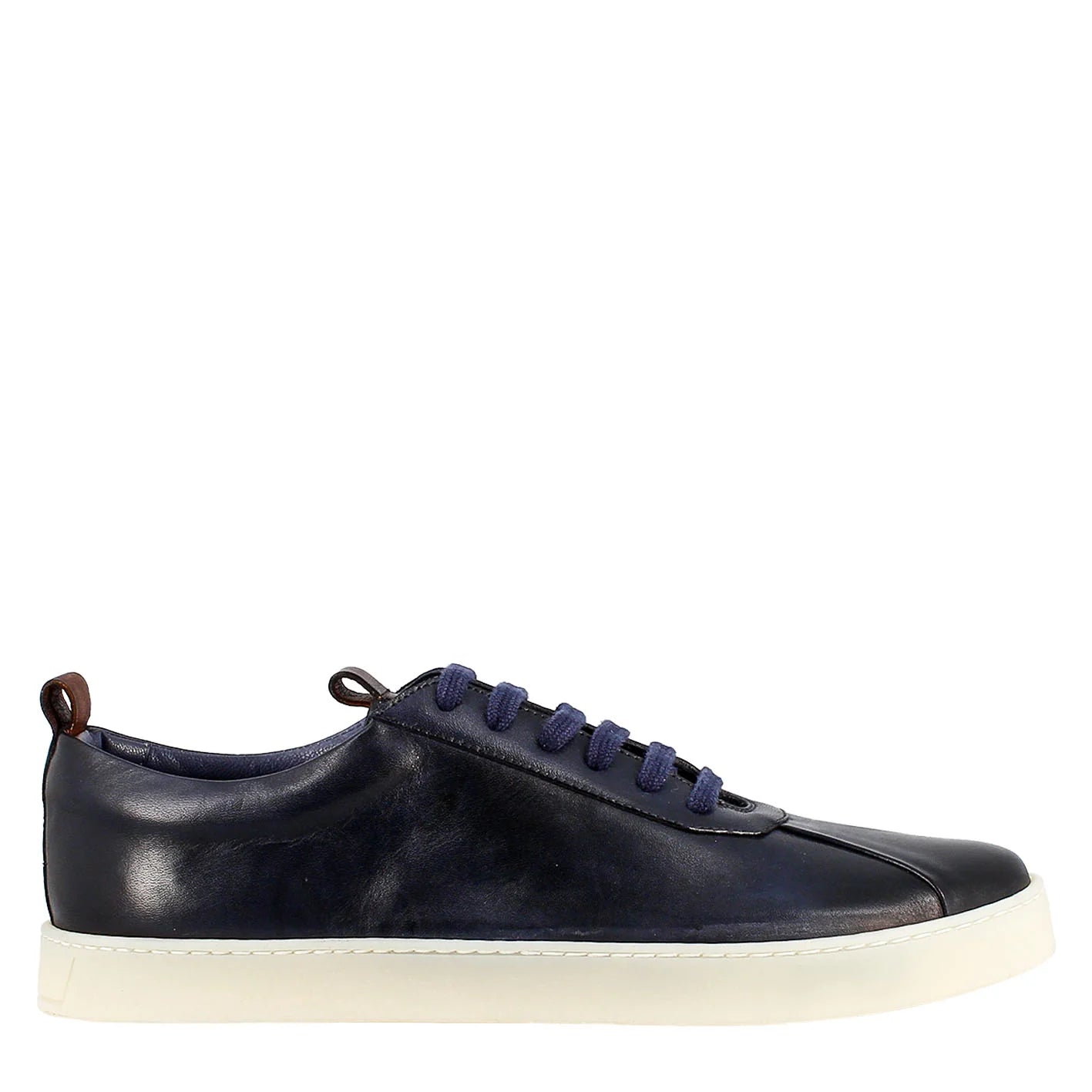 Blue Sneaker in smooth leather
