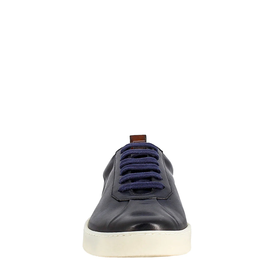 Blue Sneaker in smooth leather