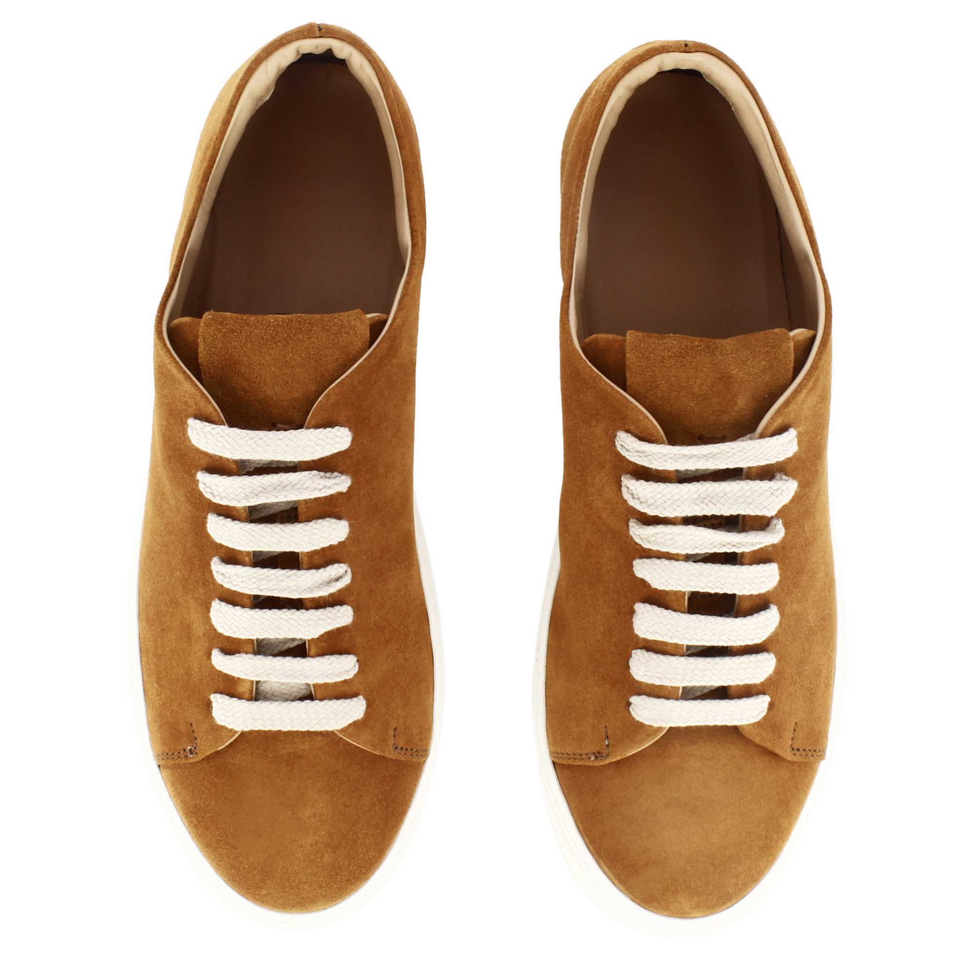 Classic Light Brown Suede Leather Sneakers