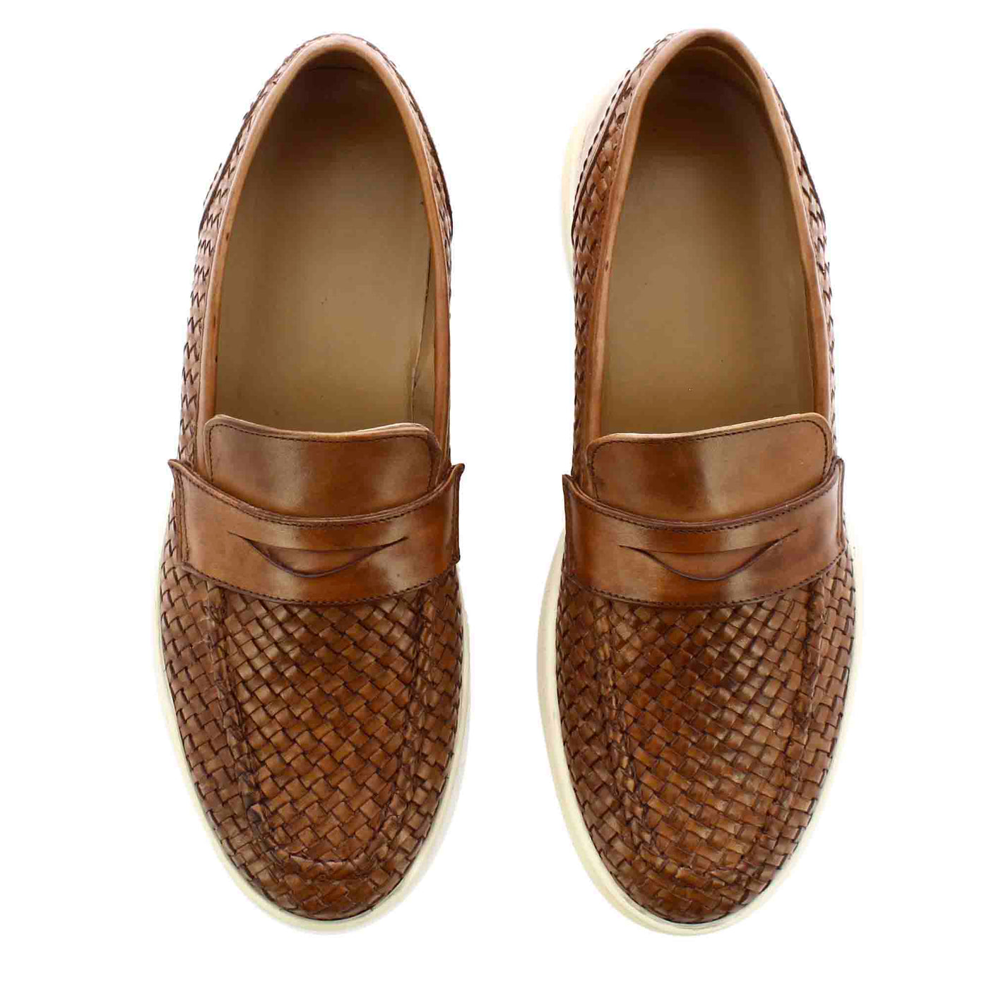 Men's sneaker in woven leather