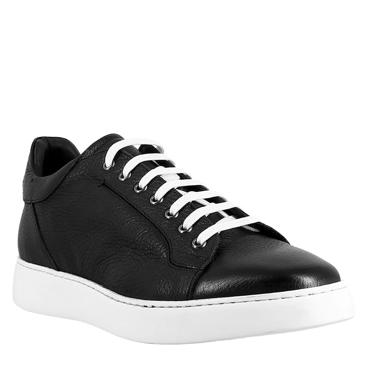 Smooth Black Leather Sneaker