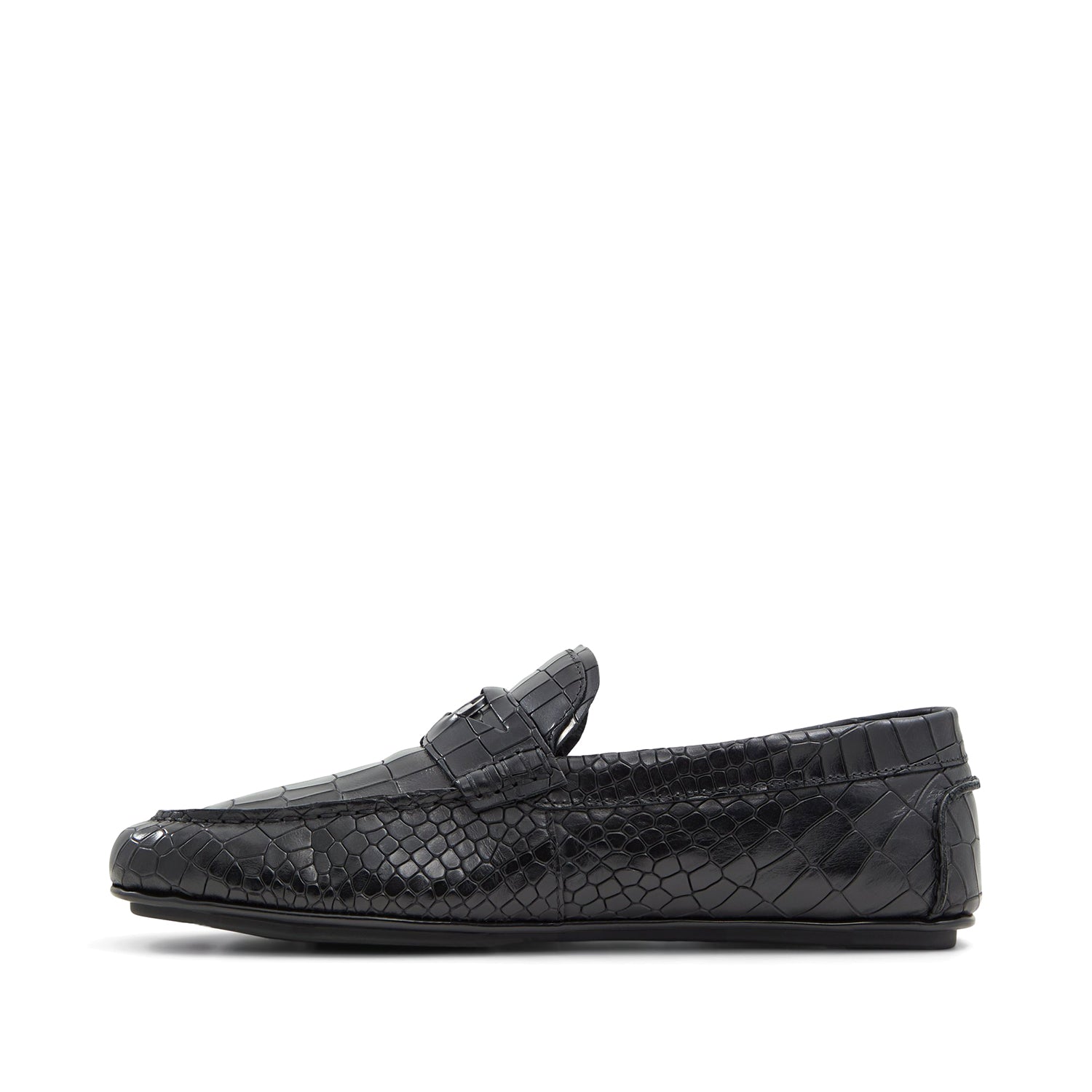 Croco X Pythan Textured Leather Loafers