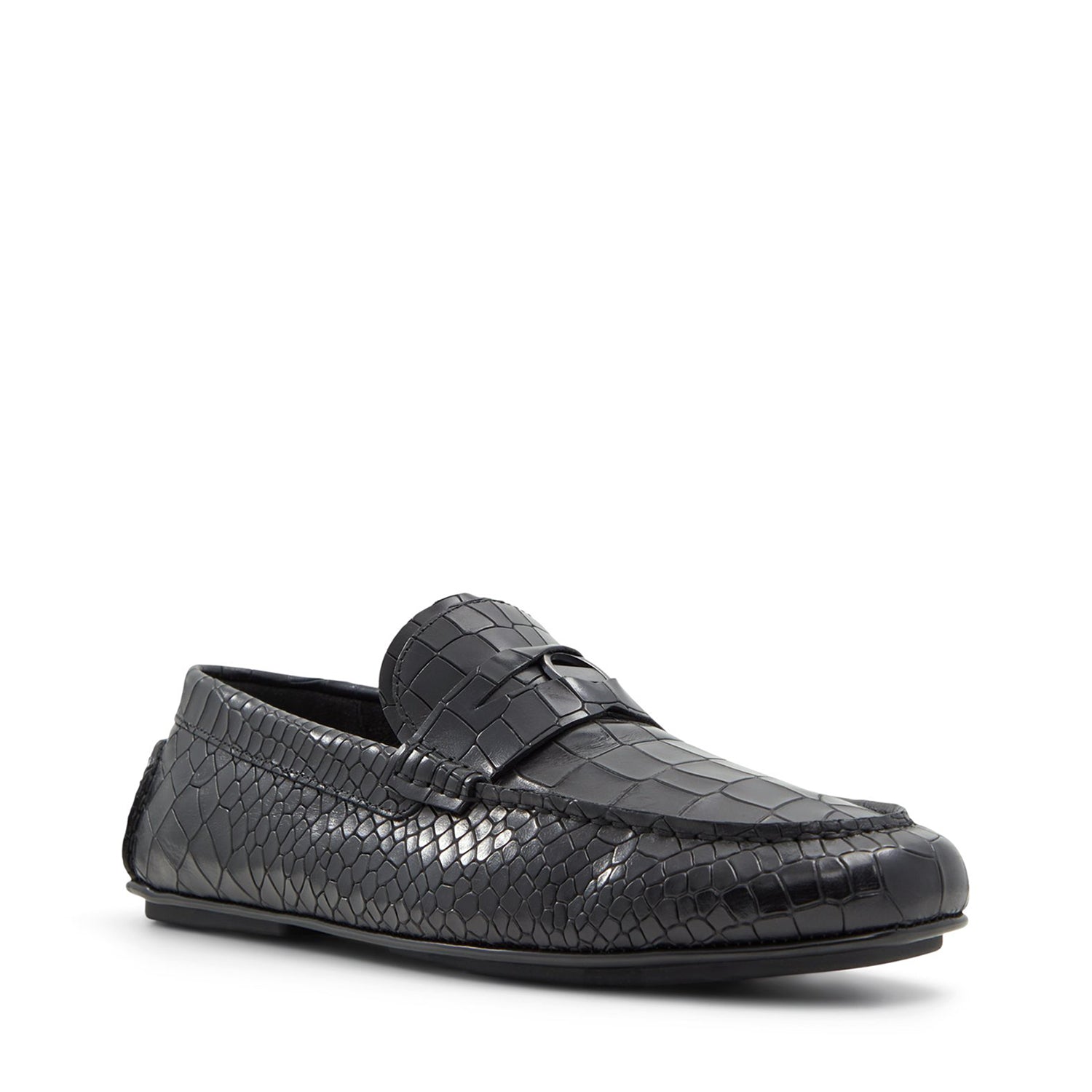 Croco X Pythan Textured Leather Loafers