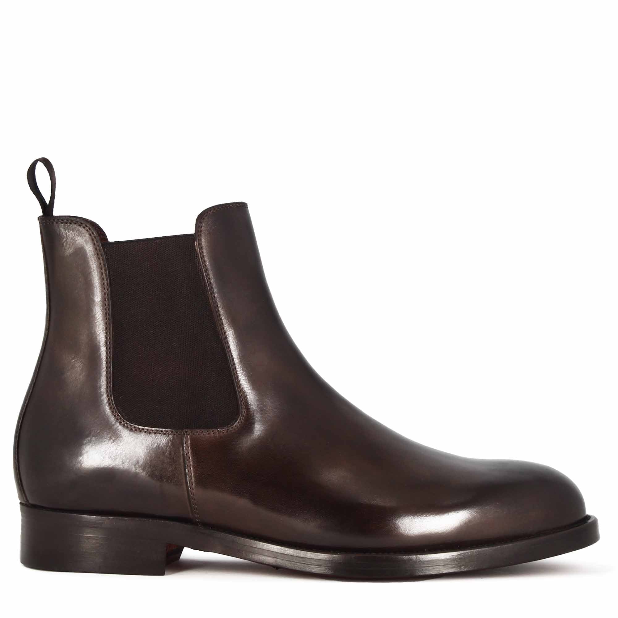 Handmade Brown Leather Chelsea Boots