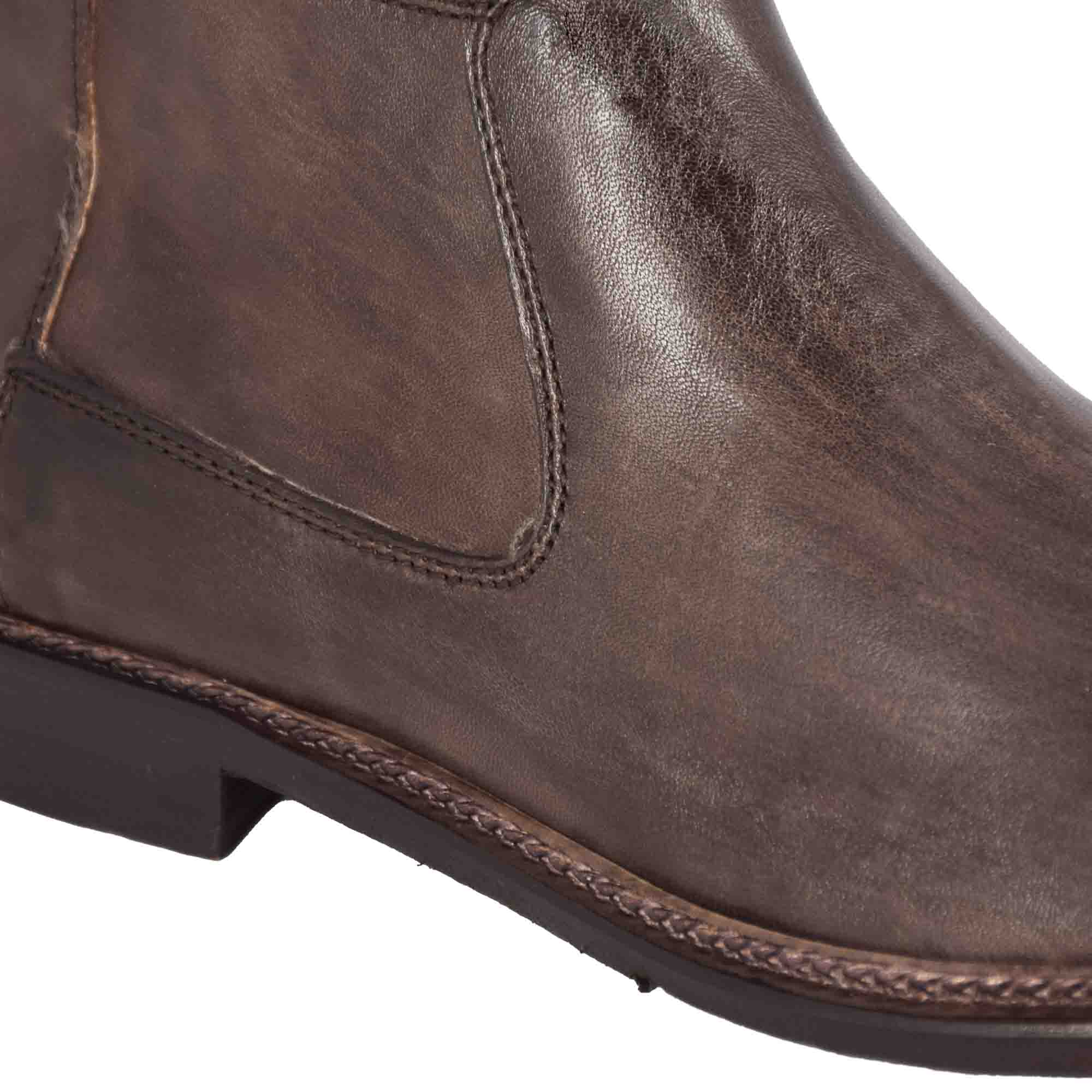 Dark Brown Leather Ankle Boots