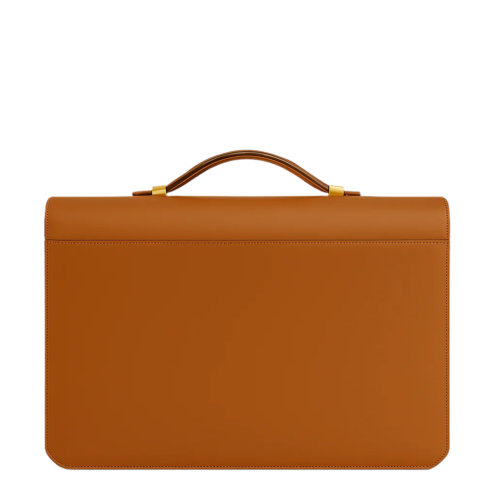Men s Double Compartment Classy Tan Briefcase