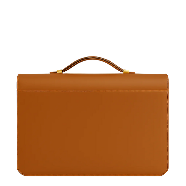 Men s Double Compartment Classy Tan Briefcase - Tan