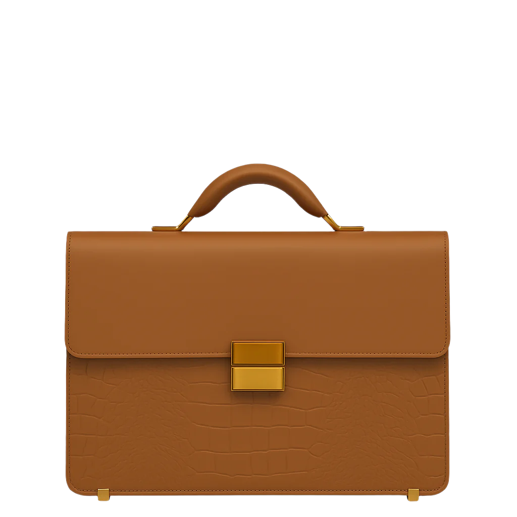 Luxurious Burgundy Crocodile Textured Briefcase