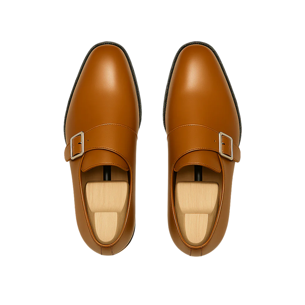 Classic Blue Monk Strap Leather Shoe