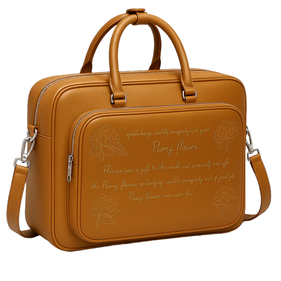 Italian Black Men s Printed Leather Laptop Bag