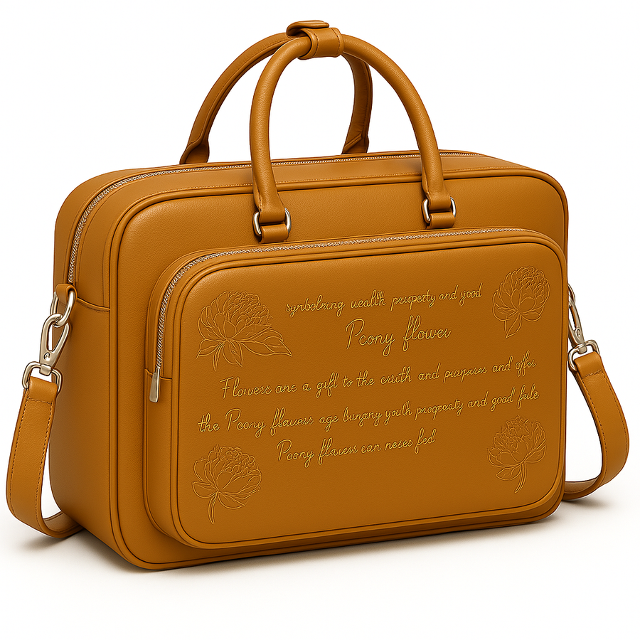 Italian Black Men s Printed Leather Laptop Bag
