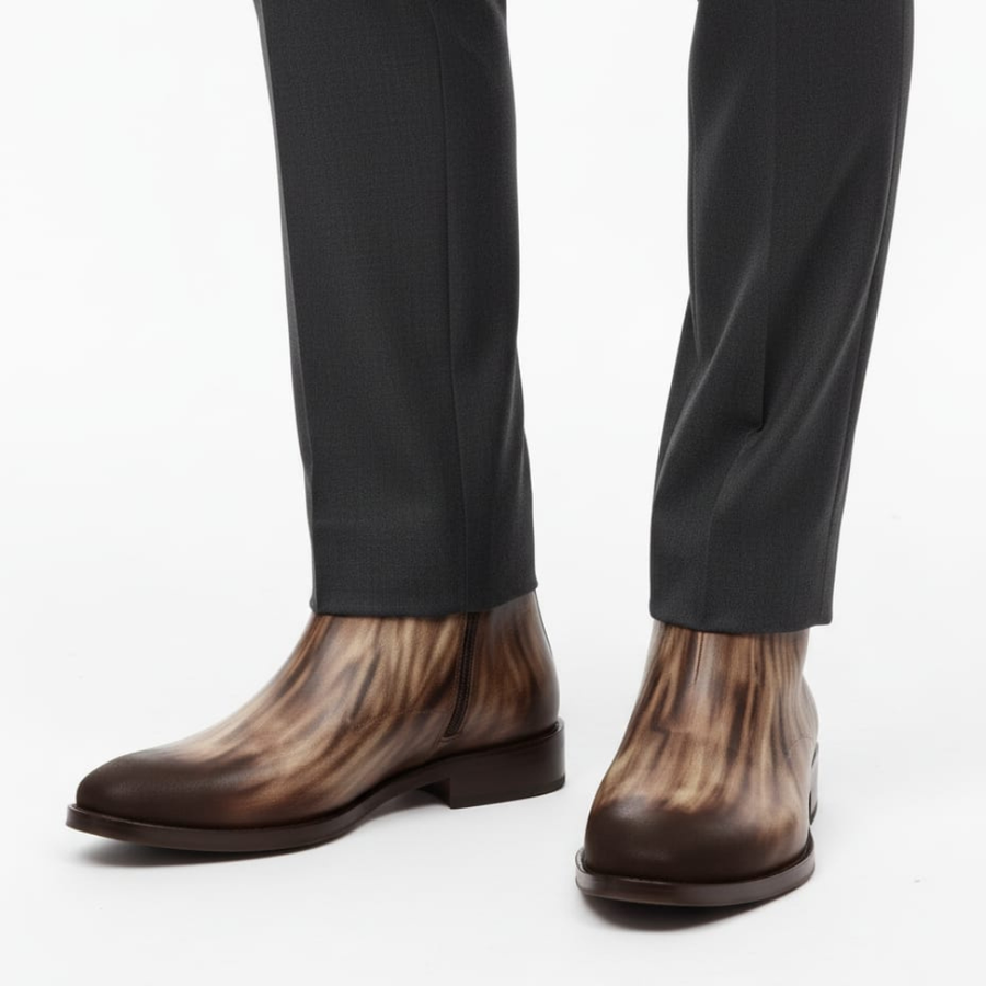 Italian Luxury Gradient Leather Chelsea Boots