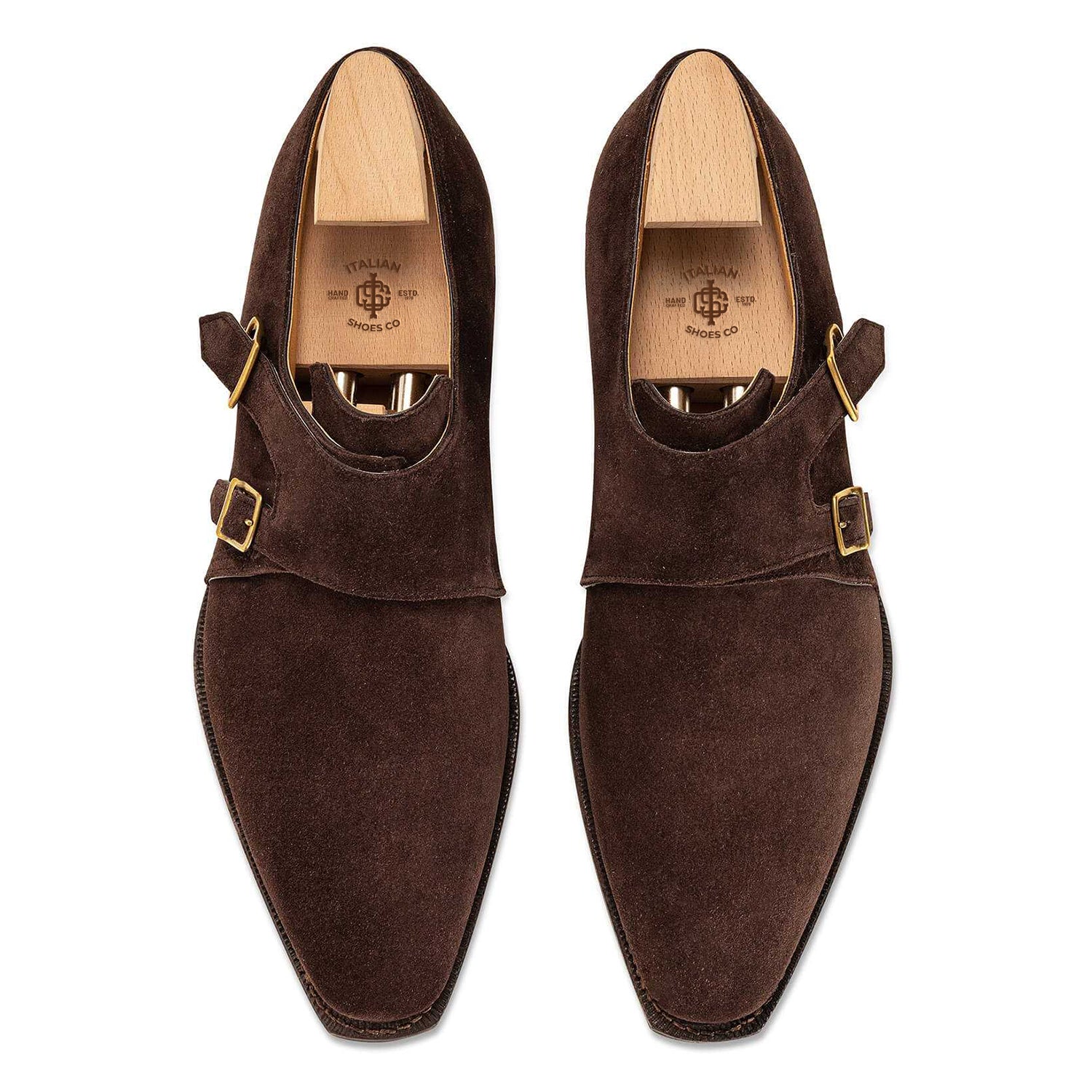 TWIN SUEDE CALF LEATHER DARK BROWN