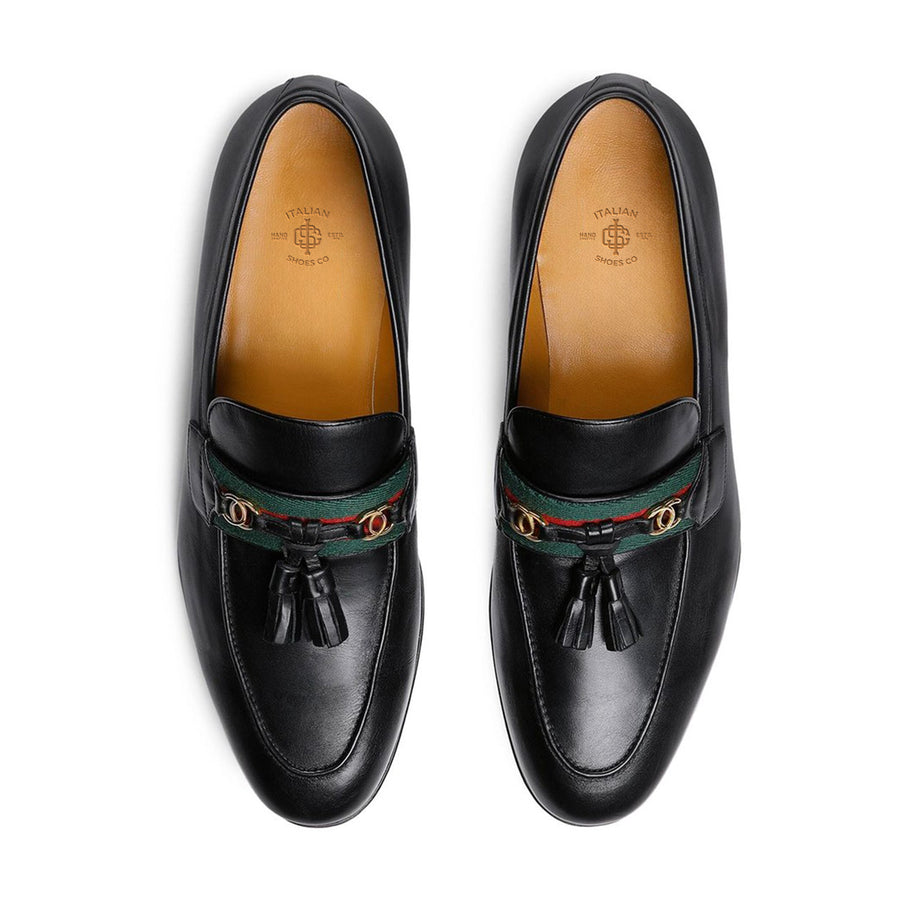 Leather Web Detailed Loafers