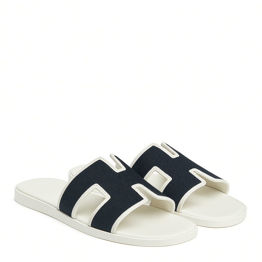 Haven Textured H Style Dual Slip On in Canvas Blue and Beige