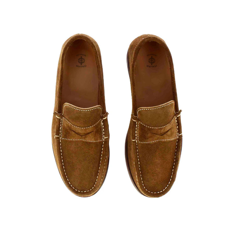 Handmade light brown suede men's  Loafer