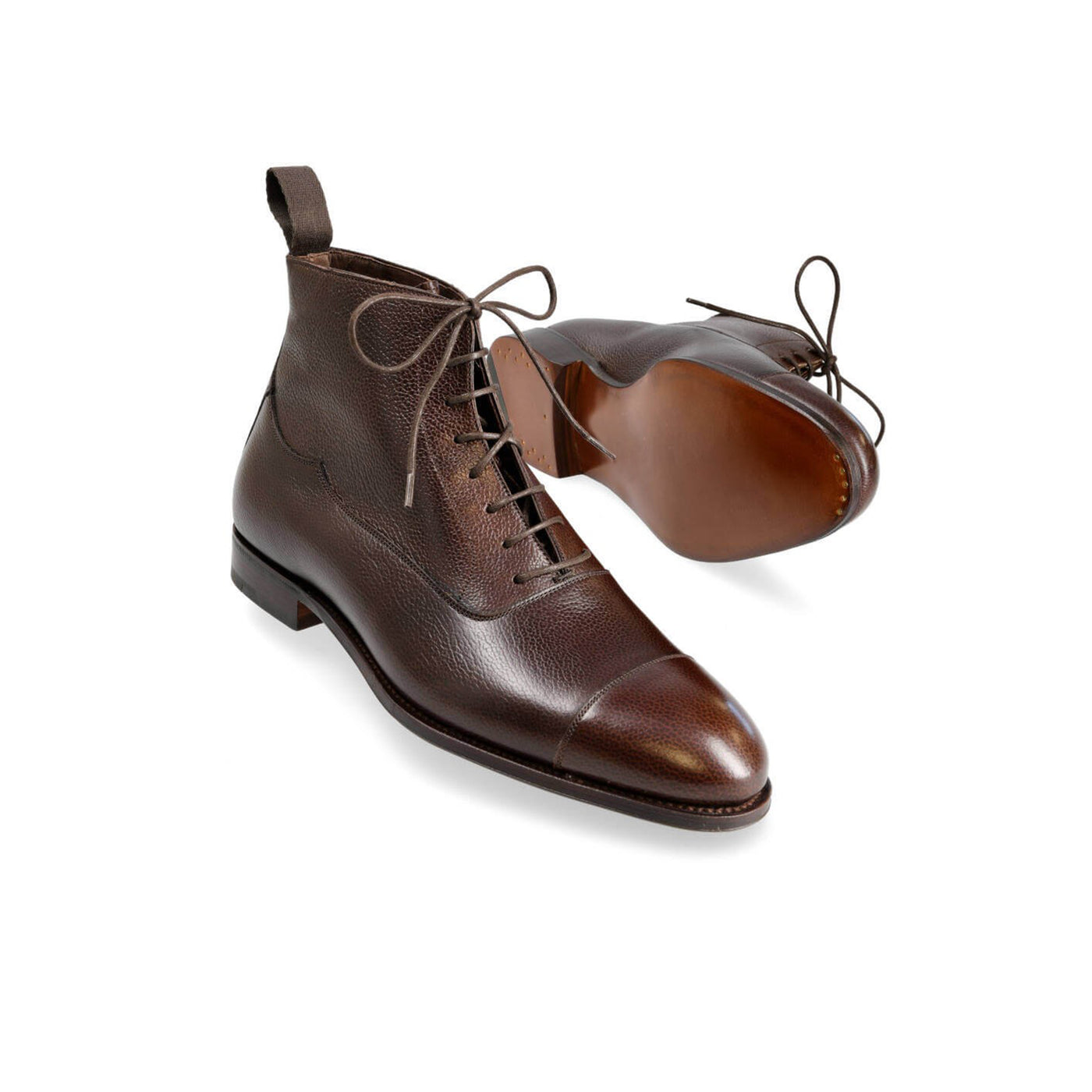 Coffee Captoe Lace up High Ankle Boots