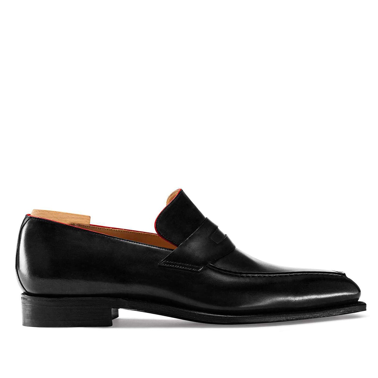 YAWL CALF LEATHER BLACK LOAFERS