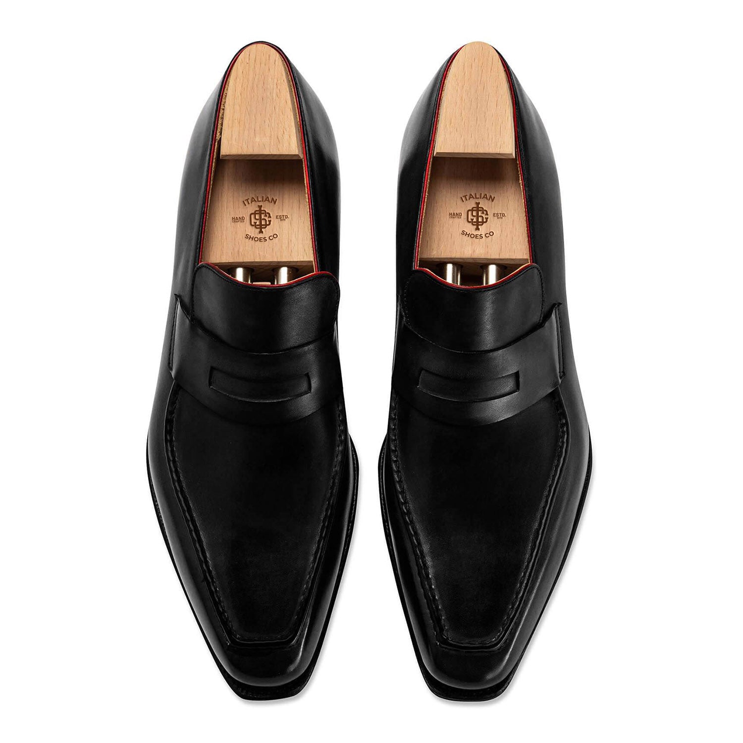 YAWL CALF LEATHER BLACK LOAFERS