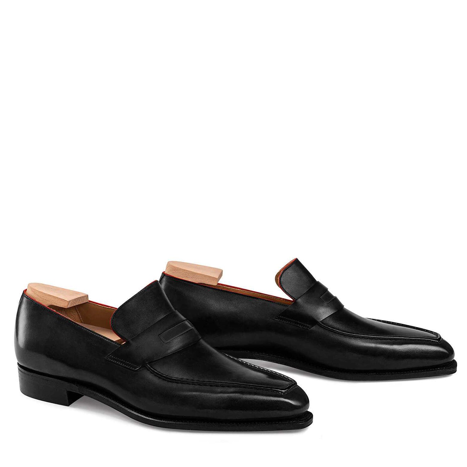 YAWL CALF LEATHER BLACK LOAFERS