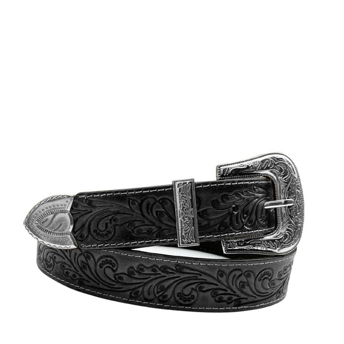 Floreale Cowboy Leather Belt Black