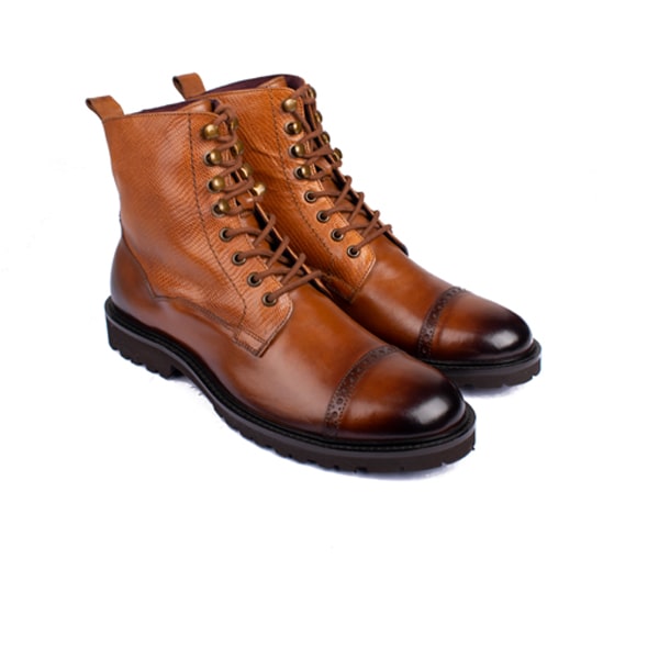 Derby High Ankle Shiny Brown Boots