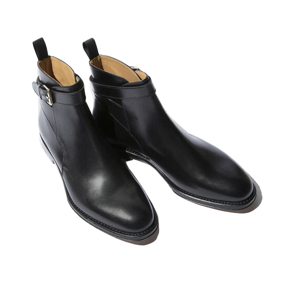 Classy Italian Leather Around Buckle Strap Boots
