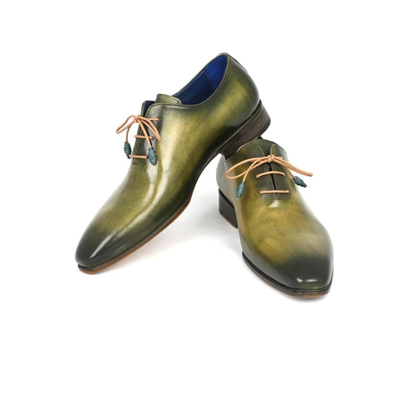 Oxford Classic Plain Toe Green Hand Painted Shoes