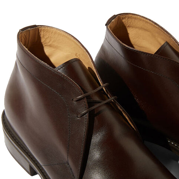 Derby Chukka Boots In Dark Brown Leather