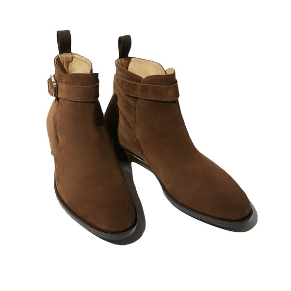 Classy Suede Italian Leather Around Buckle Strap Boots