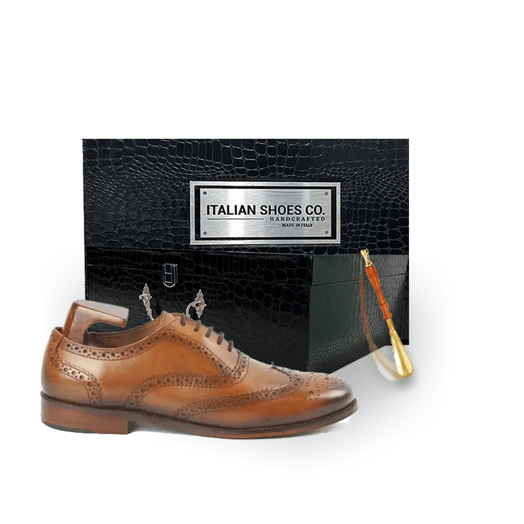 Wingtip Oxford Brogue Light Brown Shoes