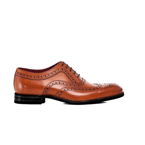 Wingtip Shiny Brown Leather Shoes