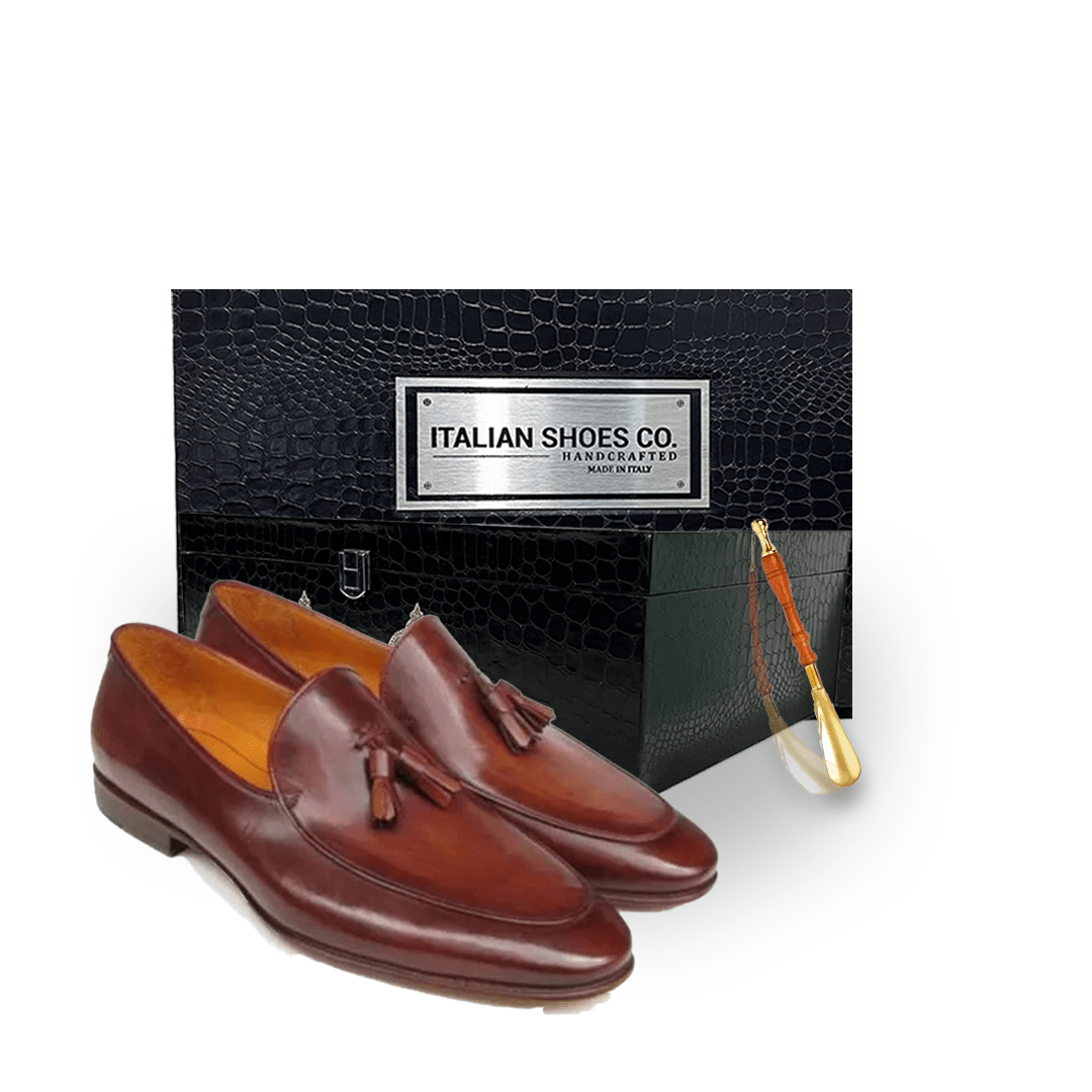 Tassel Leather Loafer in Brown