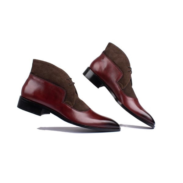 Derby Ankle Burgundy Leather Boots