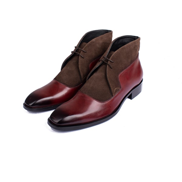 Derby Ankle Burgundy Leather Boots