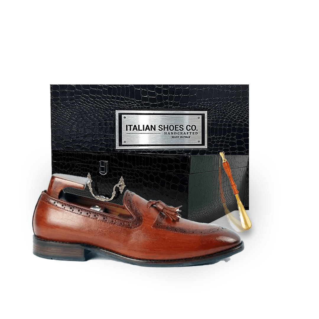 Shiny Brown Tassel loafers | Pure Leather Shoes
