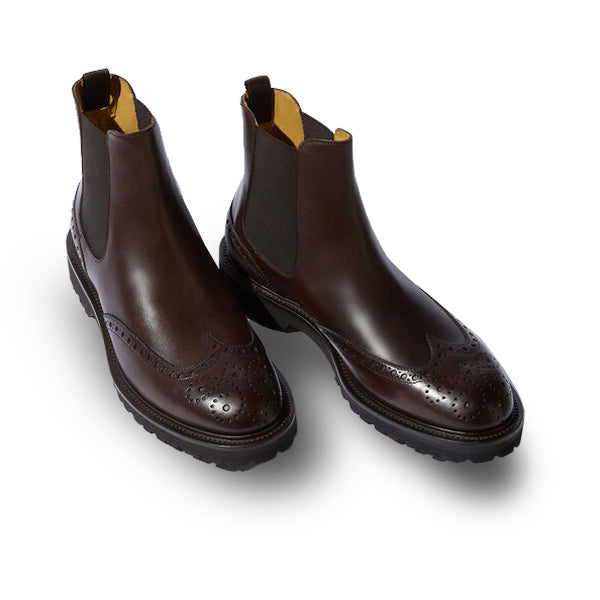 Wingtip High Ankle Boots