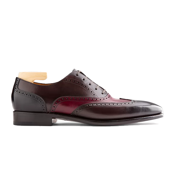 Oxford Bordeaux Black Leather Shoes 549