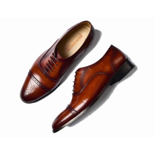 Wingtip Captoe Italian Dress up Dark Brown Men Shoes