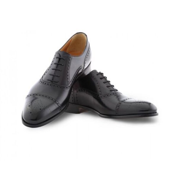 Wingtip Captoe Black Pure Leather Dress up Shoes