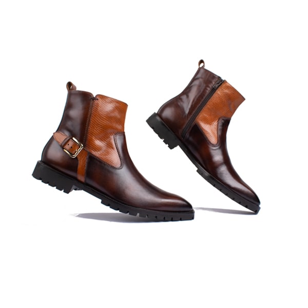Classic High Ankle Boots In Dark Brown | Italian handmade shoes