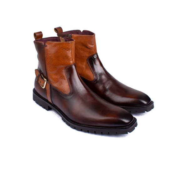 Classic High Ankle Boots Dark Brown shoes | luxury shoes for men