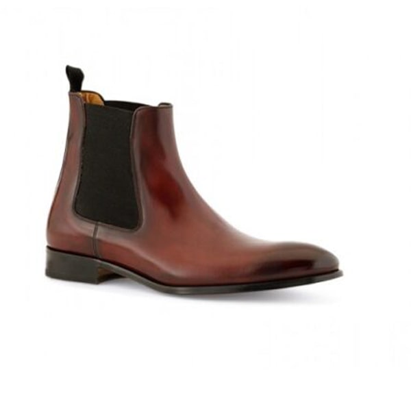 Classic Chelsea Round Toe Burgundy Boots