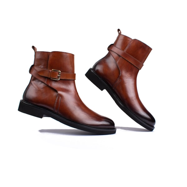 Classic High Ankle Boots Brown Shoes | Italian leather shoes