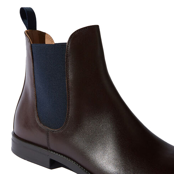 Classic Chelsea Round Toe Dark Brown Leather Boots