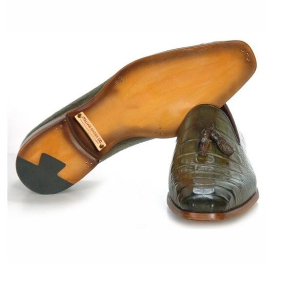 Embossed Leather Tassel Loafer