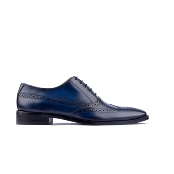 Wingtip Derby Navy Italian Luxury Men Shoes