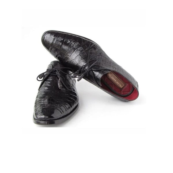 Derby Blucher Genuine Hand Polish Black Lace up Shoes