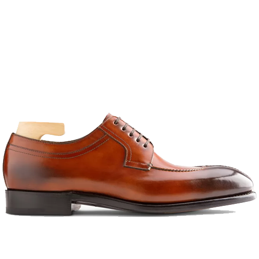 Derby Blucher Brown Leather Luxury Shoes India 598